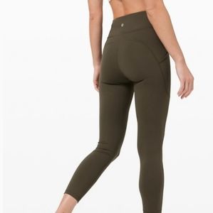 Lululemon 🍋 dark green  high waist size 4 crops